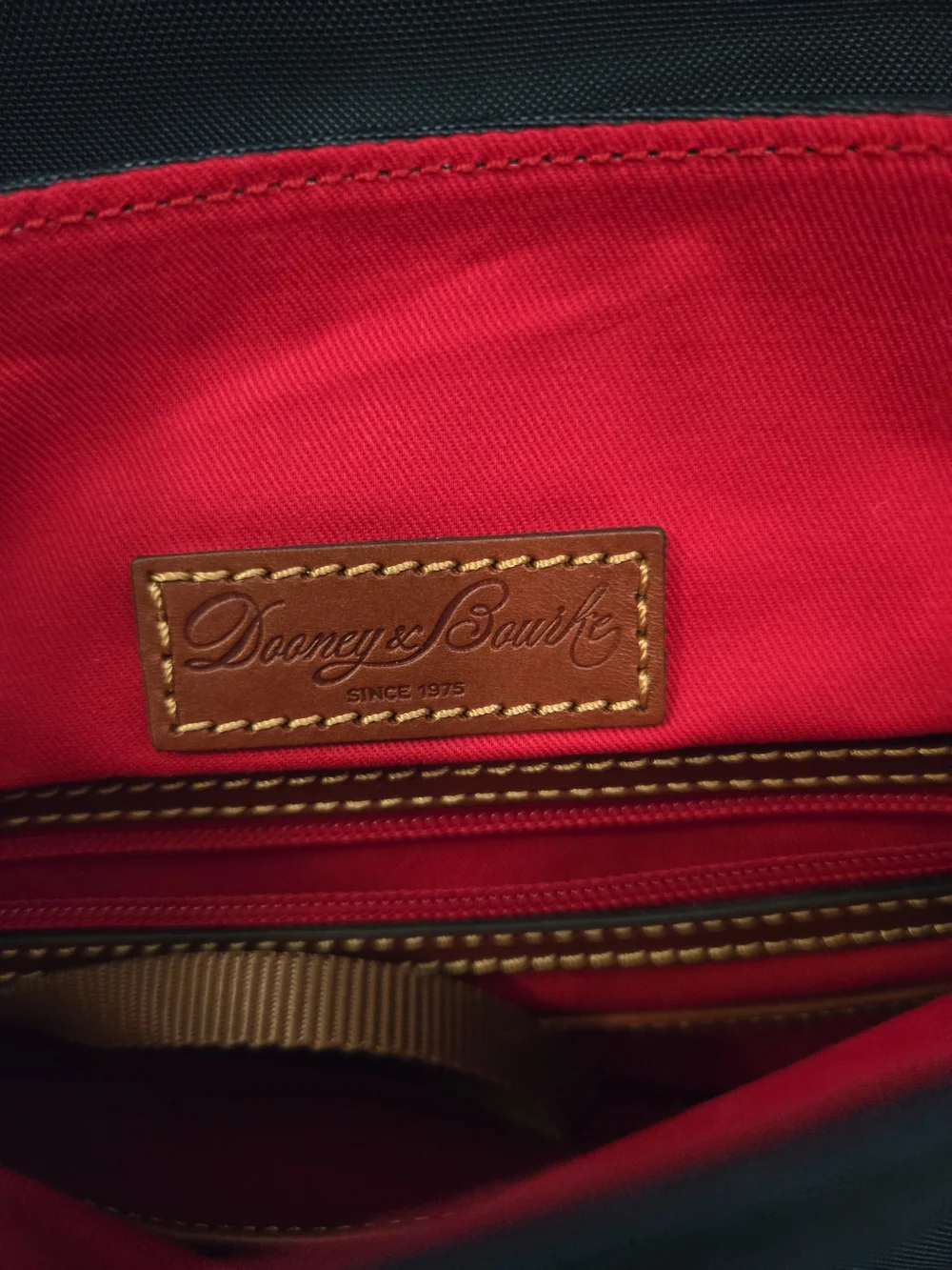 NWT Dooney & Bourke Navy Tote with Tan Leather Accents - Picture 5 of 6